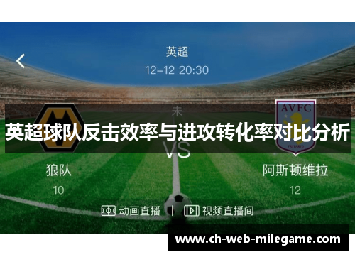 英超球队反击效率与进攻转化率对比分析