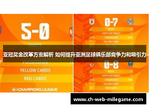 亚冠奖金改革方案解析 如何提升亚洲足球俱乐部竞争力和吸引力